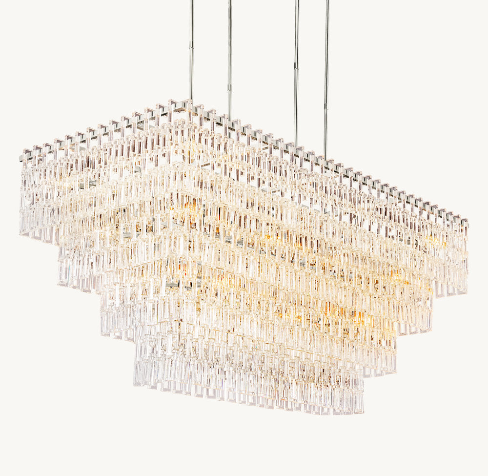 MARIGNAN TIERED RECTANGULAR CHANDELIER 72"