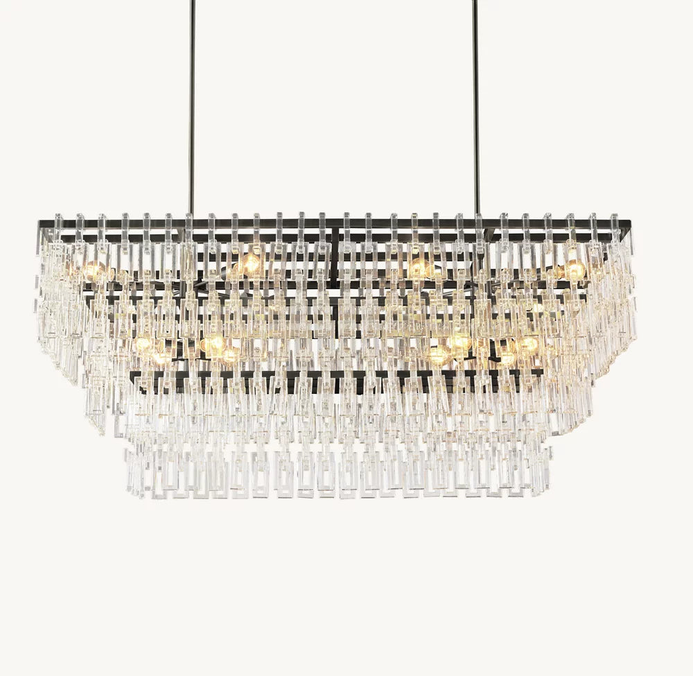 MARIGNAN TIERED RECTANGULAR CHANDELIER 60"