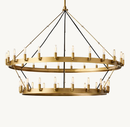 CAMINO VINTAGE FILAMENT TWO-TIER CHANDELIER 50"