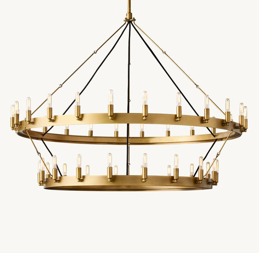 CAMINO VINTAGE FILAMENT TWO-TIER CHANDELIER 50"