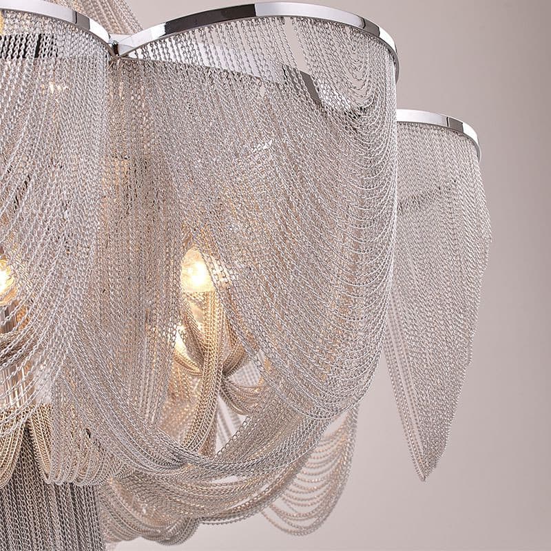 Wave Aluminum Chain Round Chandelier