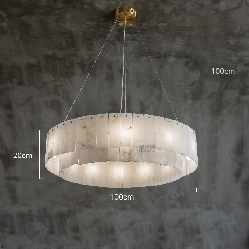 Aire Alabaster 2-Tier Round Chandelier