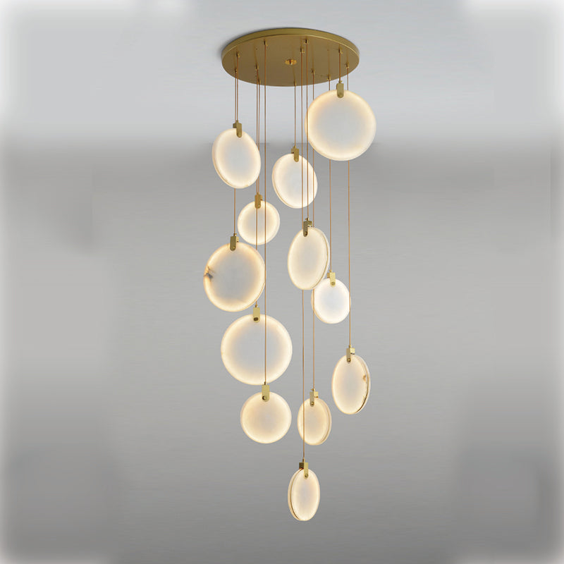 Disc Marble Round Chandelier For Loft