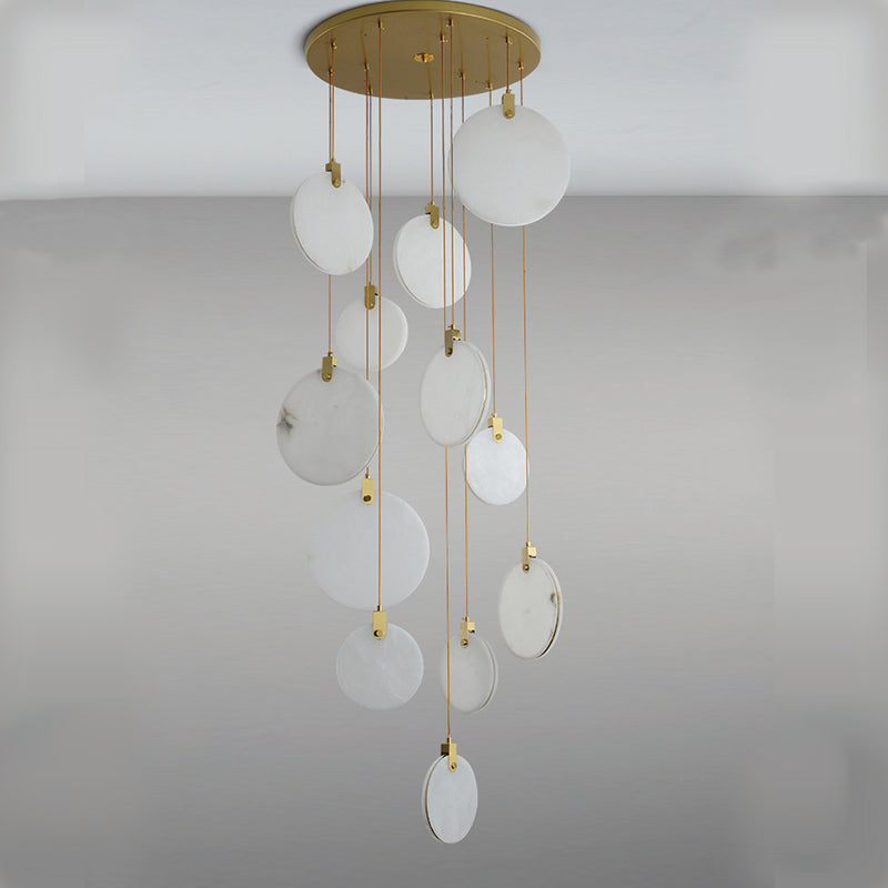 Disc Marble Round Chandelier For Loft