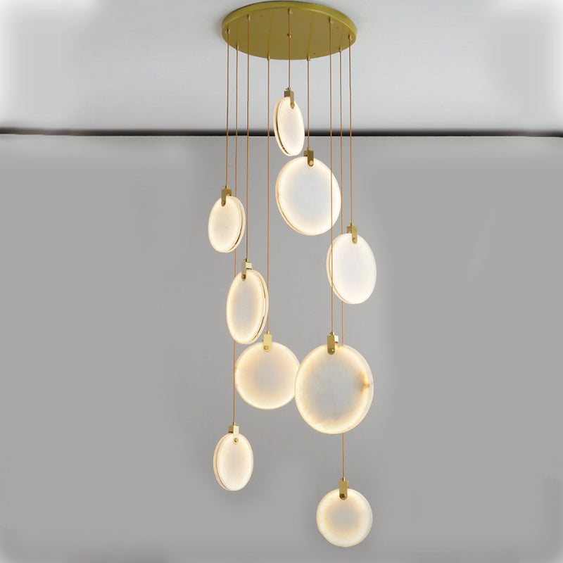 Disc Marble Round Chandelier For Loft
