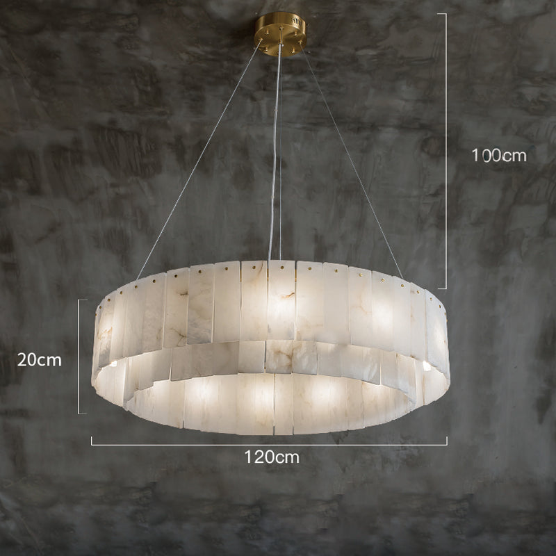Aire Alabaster 2-Tier Round Chandelier