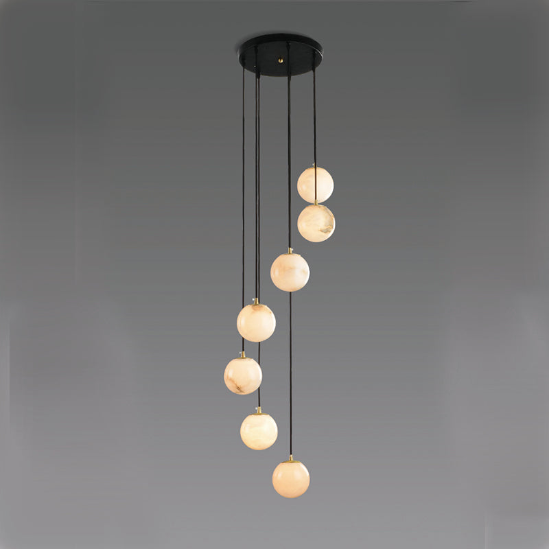 Maggie Marble Chandelier Duplex Staircase Light Lucite Long