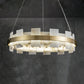 Custom 33" Gear Marble Chandelier Brass