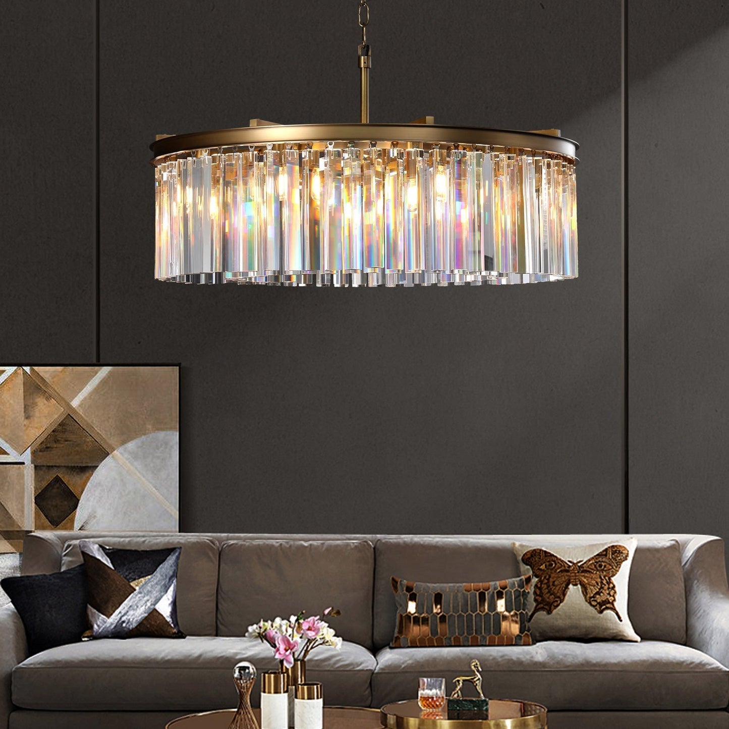 Rhys Round Chandelier 43", 8-lights