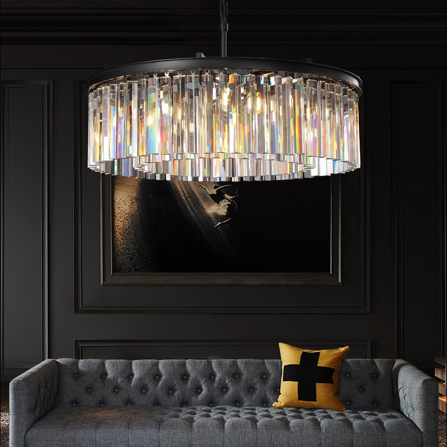 Rhys Round Chandelier 43", 8-lights