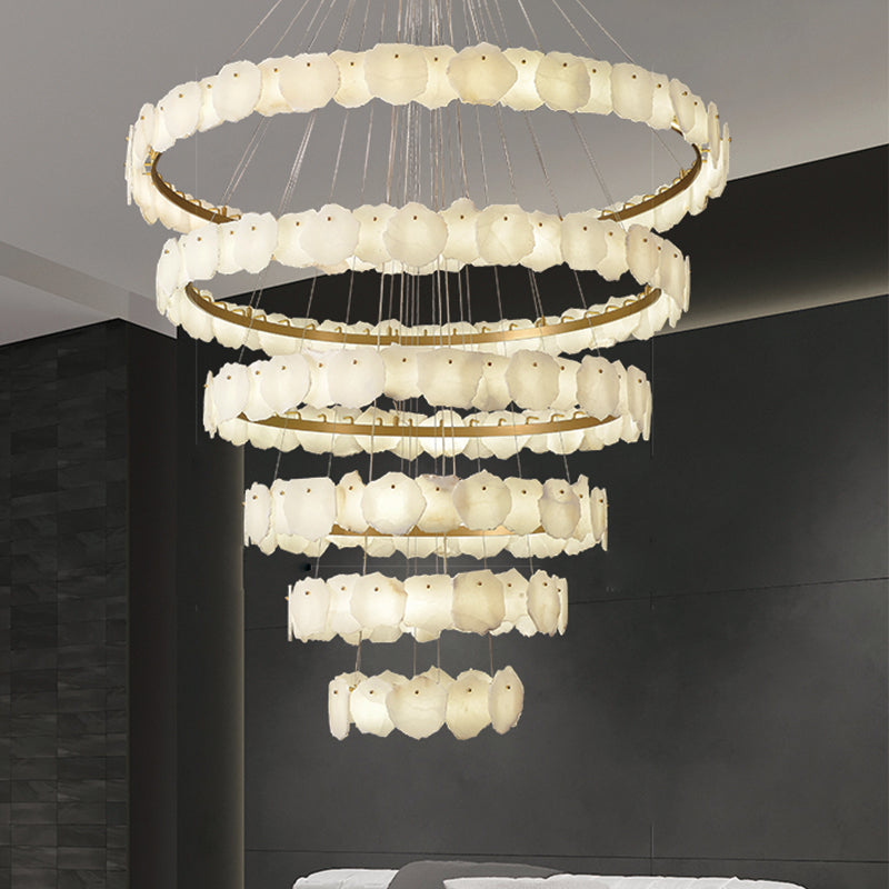 Nikeol Multi-Tier Alabaster Round Chandelier