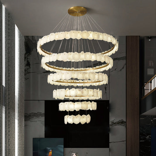 Nikeol Multi-Tier Alabaster Round Chandelier