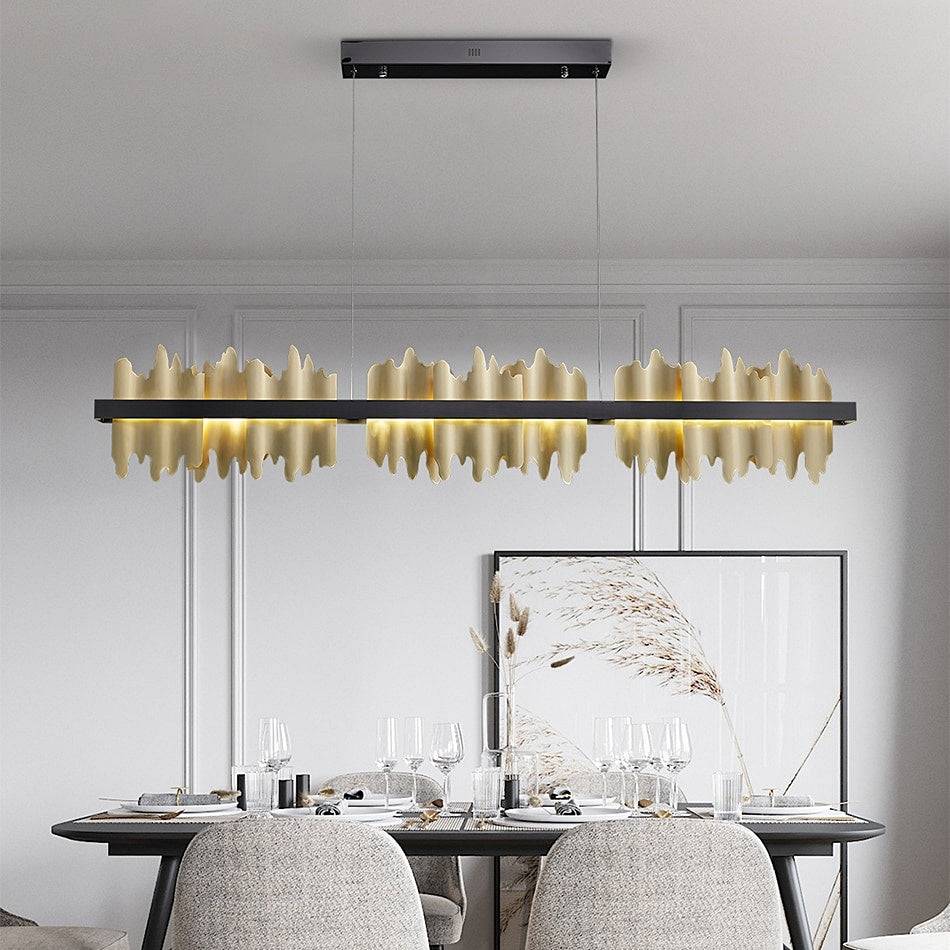 Nera de Brushed Dining Room Chandelier Brass