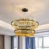 Nera de 2-Tier Brushed Brass Modern Chandelier