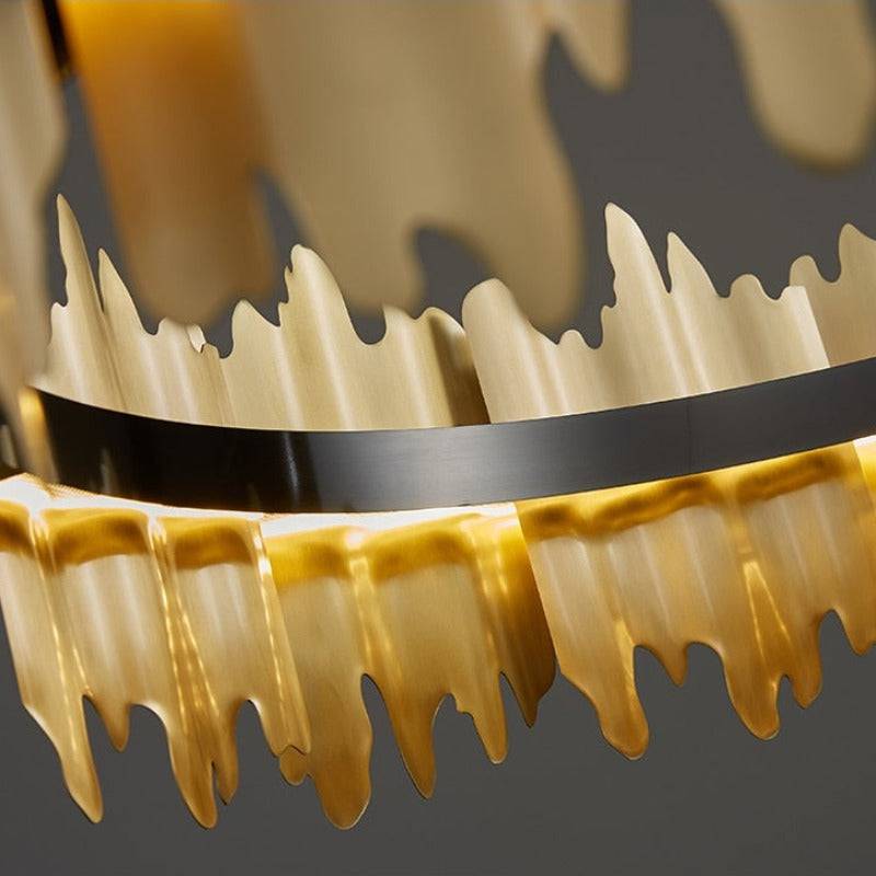 Nera de 2-Tier Brushed Brass Modern Chandelier