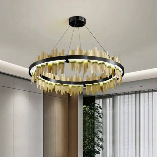 Nera Brushed  Modern Chandelier Brass