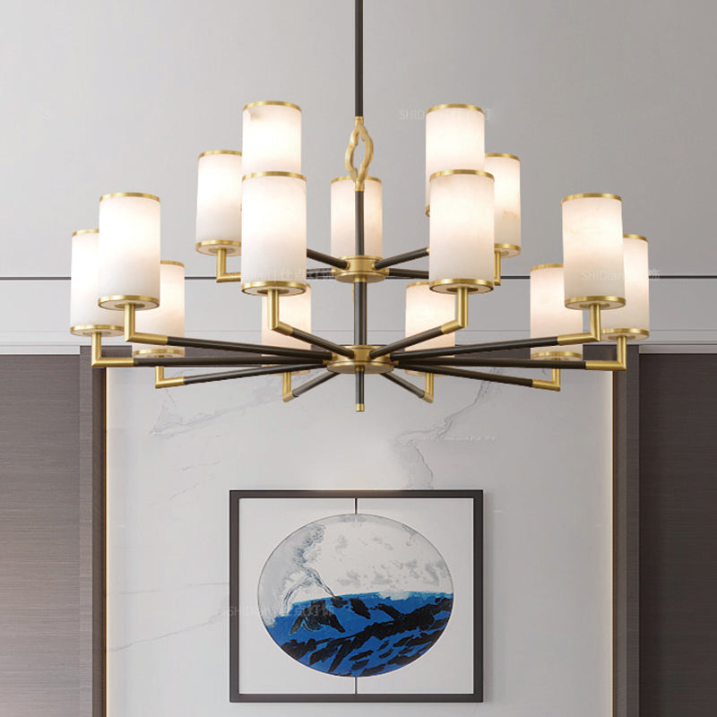 Multilayer Marble Round Chandelier For Dining Room