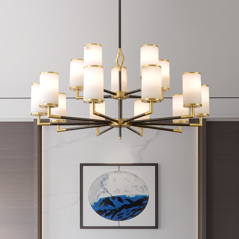 Multilayer Marble Round Chandelier For Dining Room