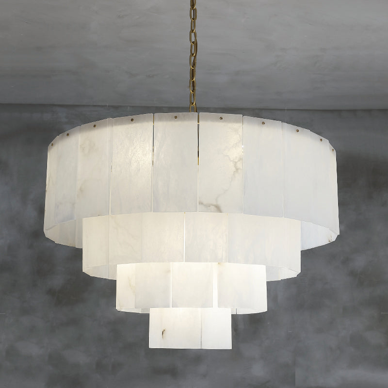 Multi-Layer Classic Marble Round Chandelier 31"