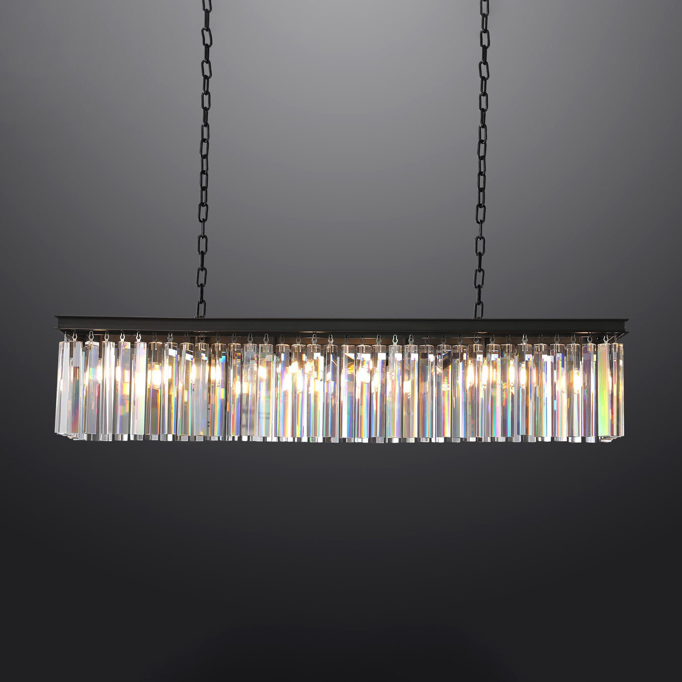 Rhys Rectangular Chandelier 49", 8-lights