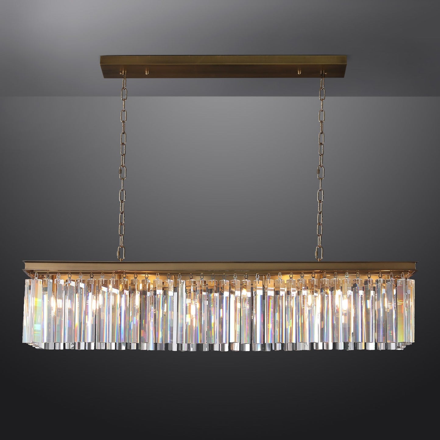 Rhys Rectangular Chandelier 59", 8-lights