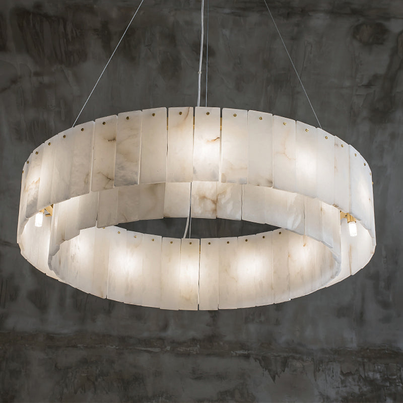 Aire Alabaster 2-Tier Round Chandelier