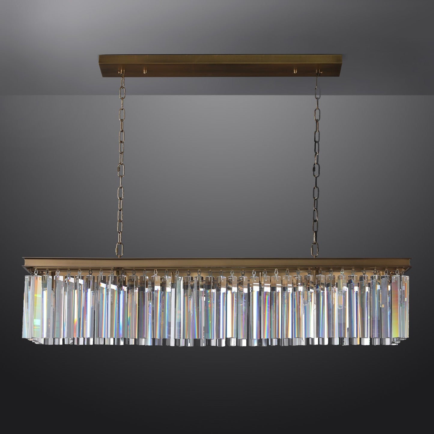 Rhys Rectangular Chandelier 59", 8-lights