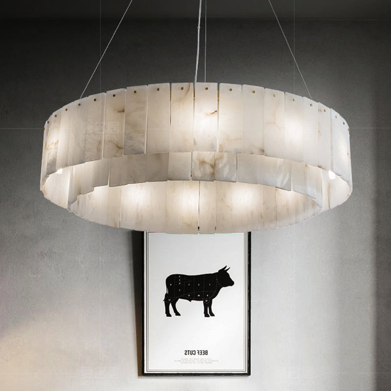 Aire Alabaster 2-Tier Round Chandelier