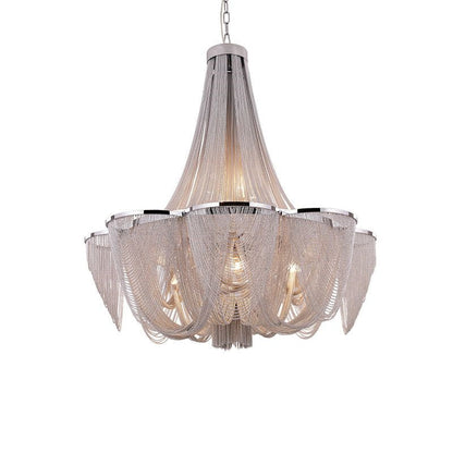 Wave Aluminum Chain Round Chandelier