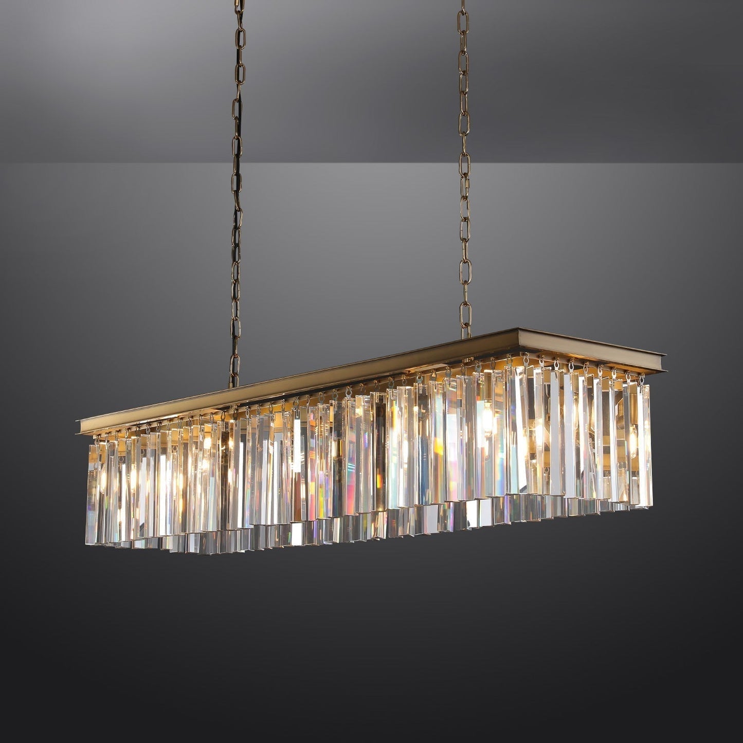 Rhys Rectangular Chandelier 49", 8-lights