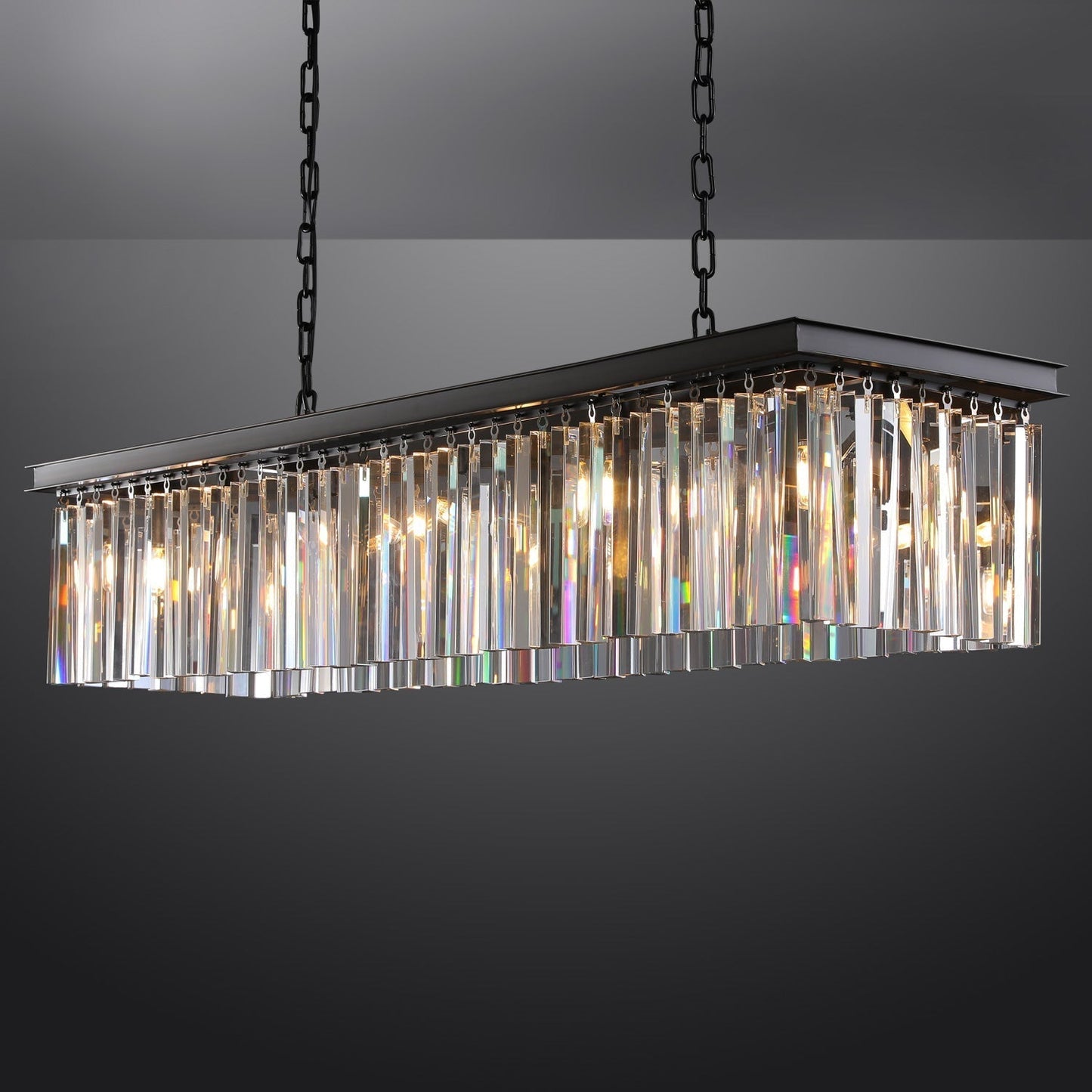 Rhys Rectangular Chandelier 49", 8-lights
