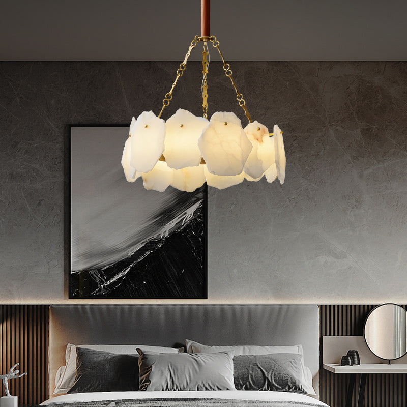 Marble Snowflake Round  Chandelier