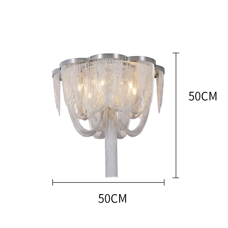 Modern Aluminum Chain Tassel Long-Tail Ceiling Light