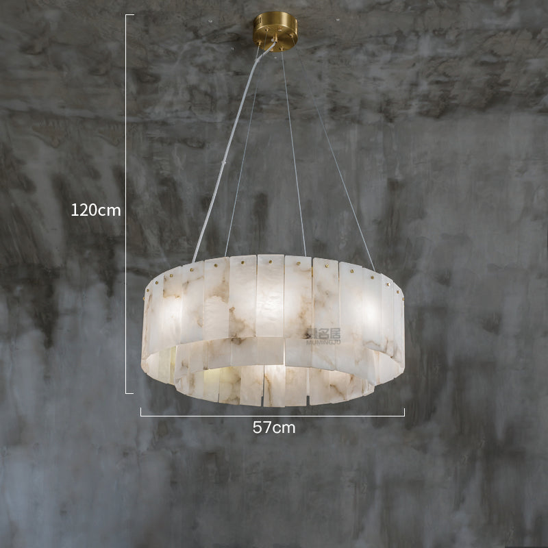 Aire Alabaster 2-Tier Round Chandelier