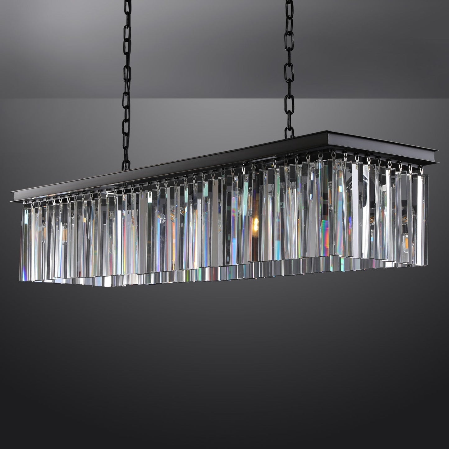 Rhys Rectangular Chandelier 49", 8-lights