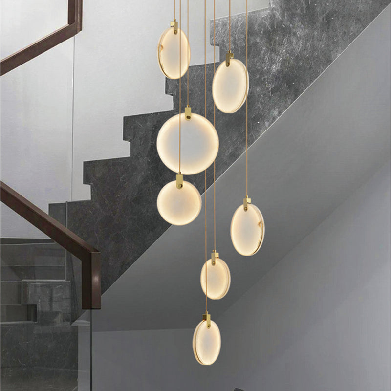 Disc Marble Round Chandelier For Loft