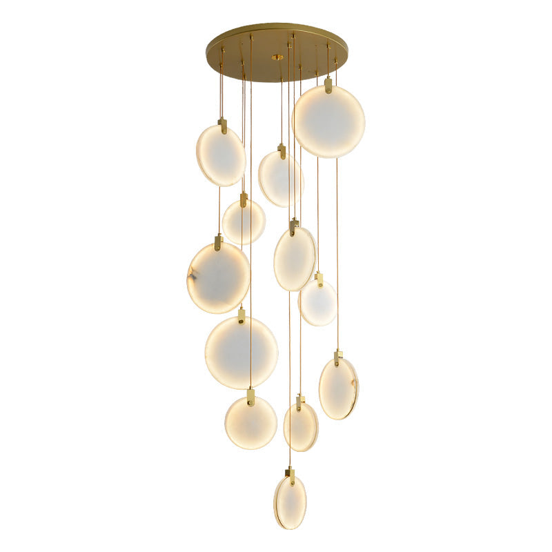 Disc Marble Round Chandelier For Loft