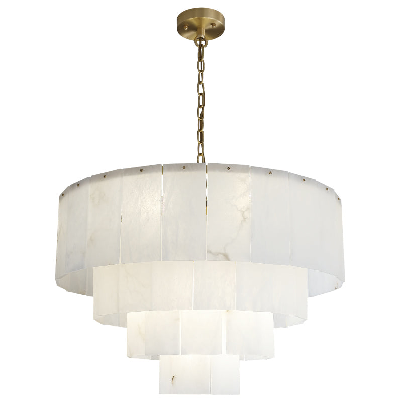 Multi-Layer Classic Marble Round Chandelier 31"