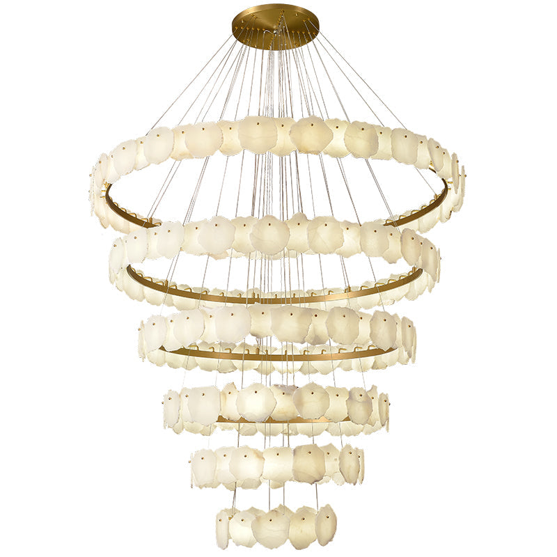 Nikeol Multi-Tier Alabaster Round Chandelier