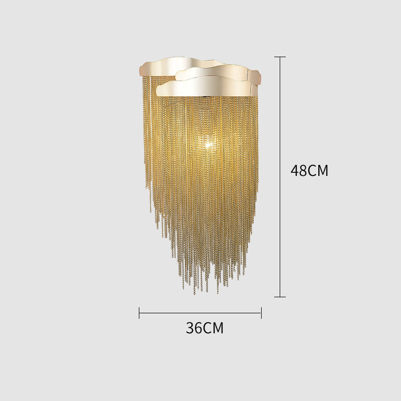 Modern 3 Lights Aluminum Chain  Tassel Wall Sconce