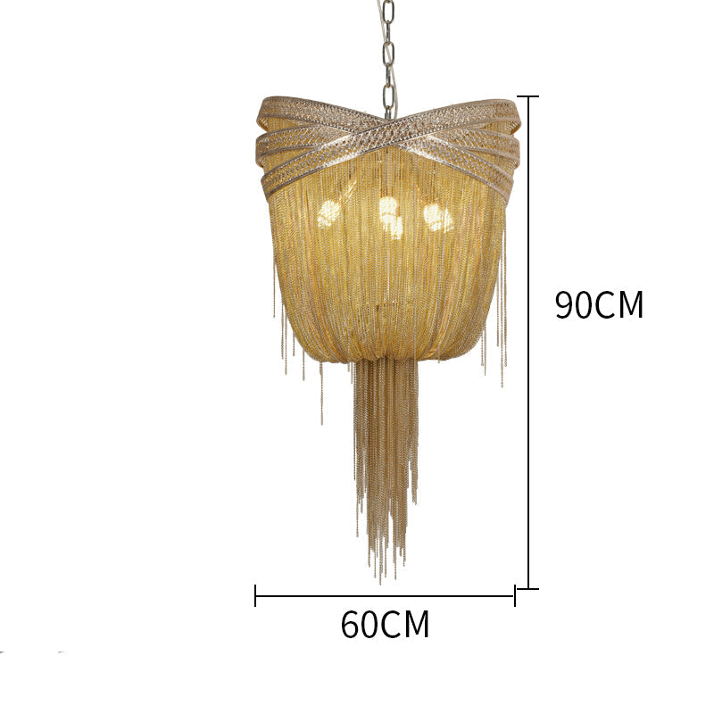 Aluminum Chain Tassel Pendant Chandelier Diameter 16" 20" 24"