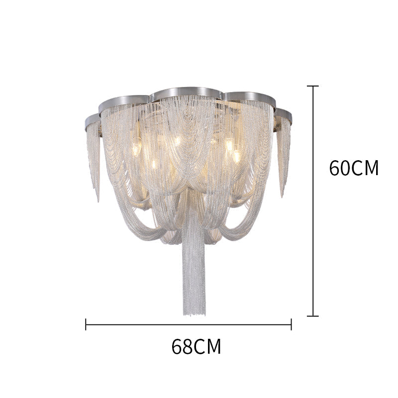 Modern Aluminum Chain Tassel Long-Tail Ceiling Light