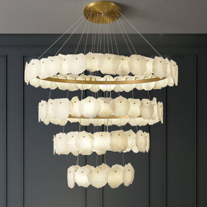 Nikeol Multi-Tier Alabaster Round Chandelier