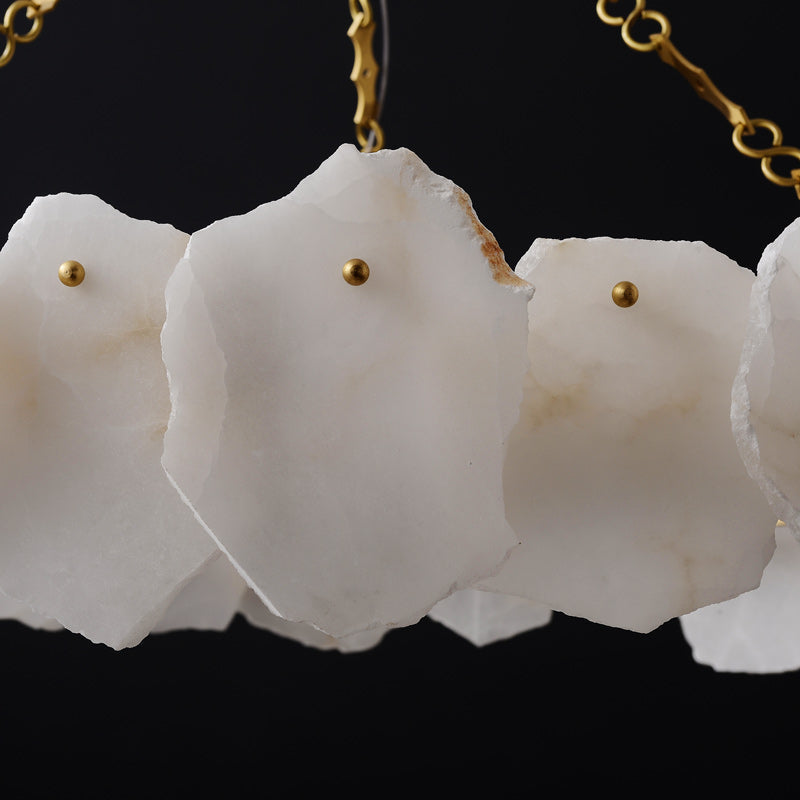 Marble Snowflake Round  Chandelier