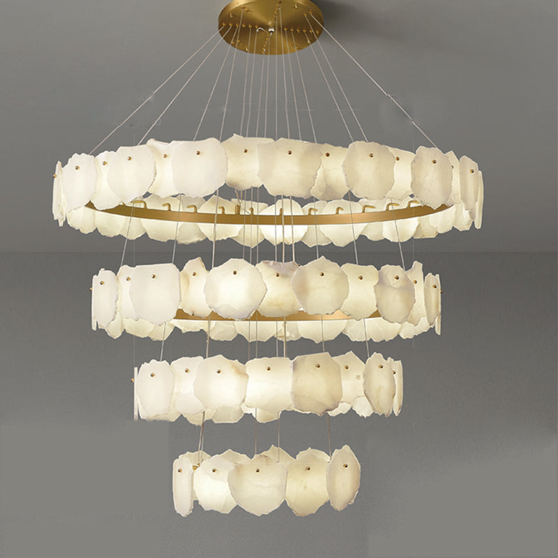 Nikeol Multi-Tier Alabaster Round Chandelier