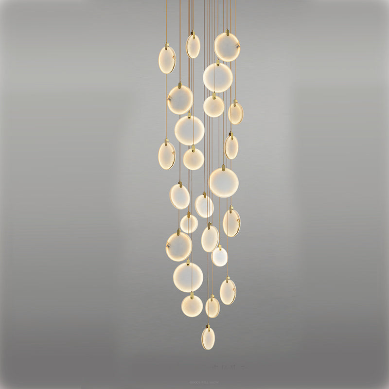 Disc Marble Round Chandelier For Loft