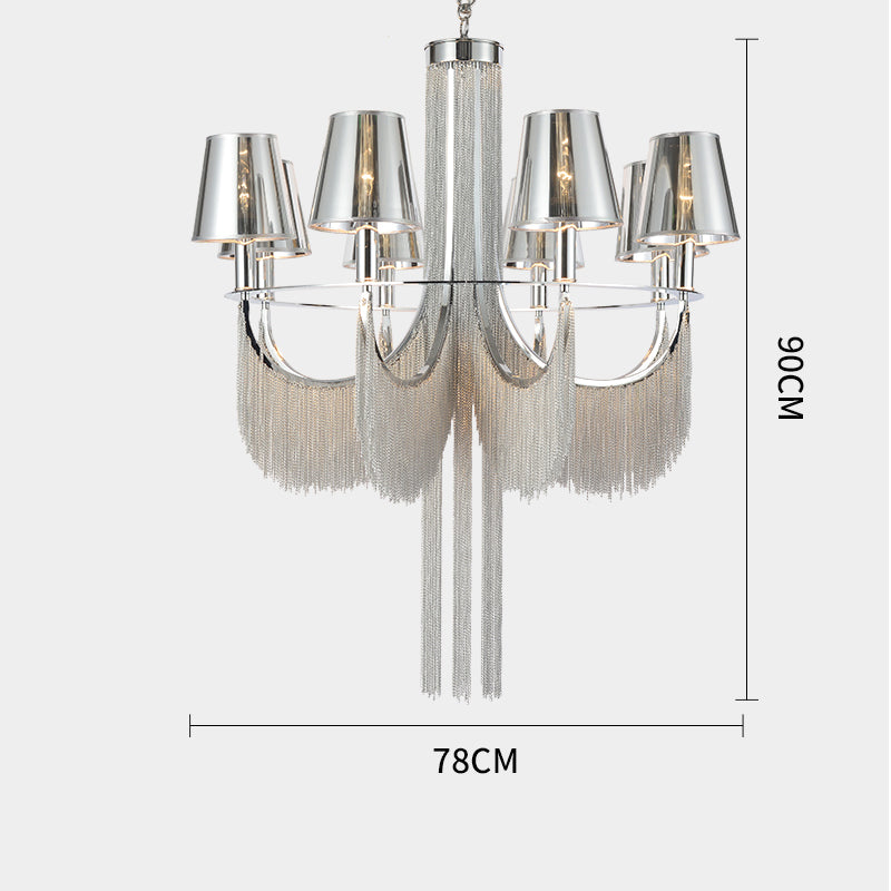 Aluminum Chain Tassel Chandelier 6/8 Lights