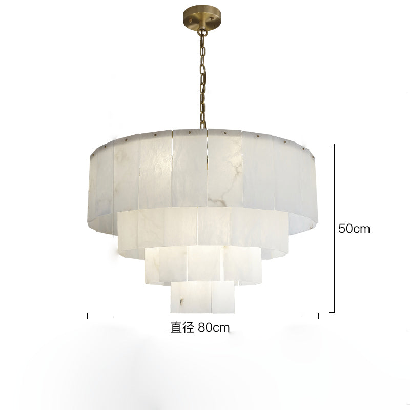 Multi-Layer Classic Marble Round Chandelier 31"