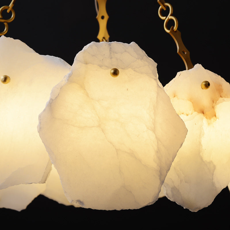 Marble Snowflake Round  Chandelier