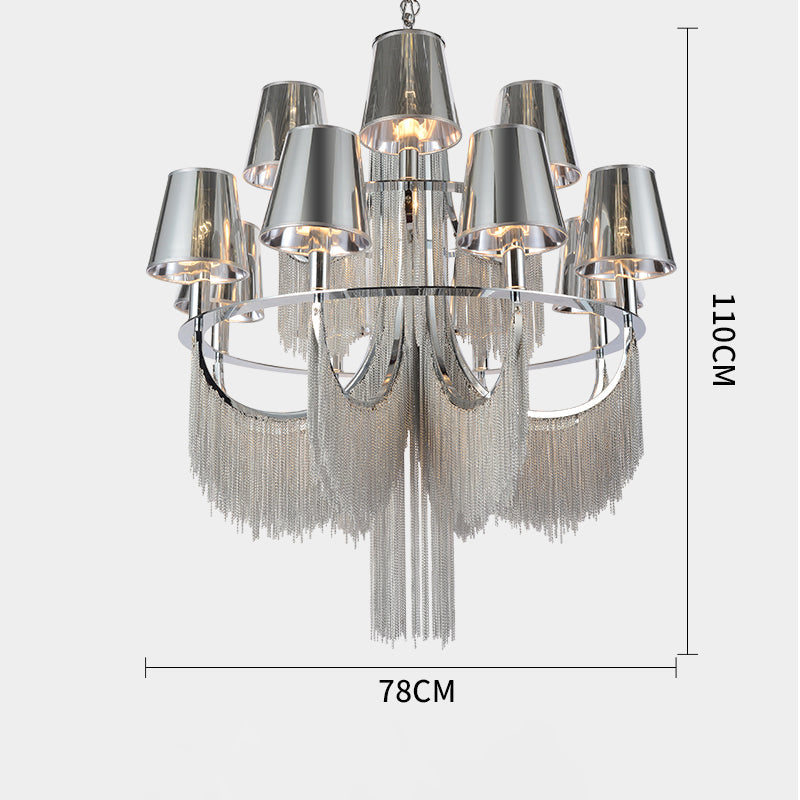 Aluminum Chain Tassel Chandelier 6/8 Lights